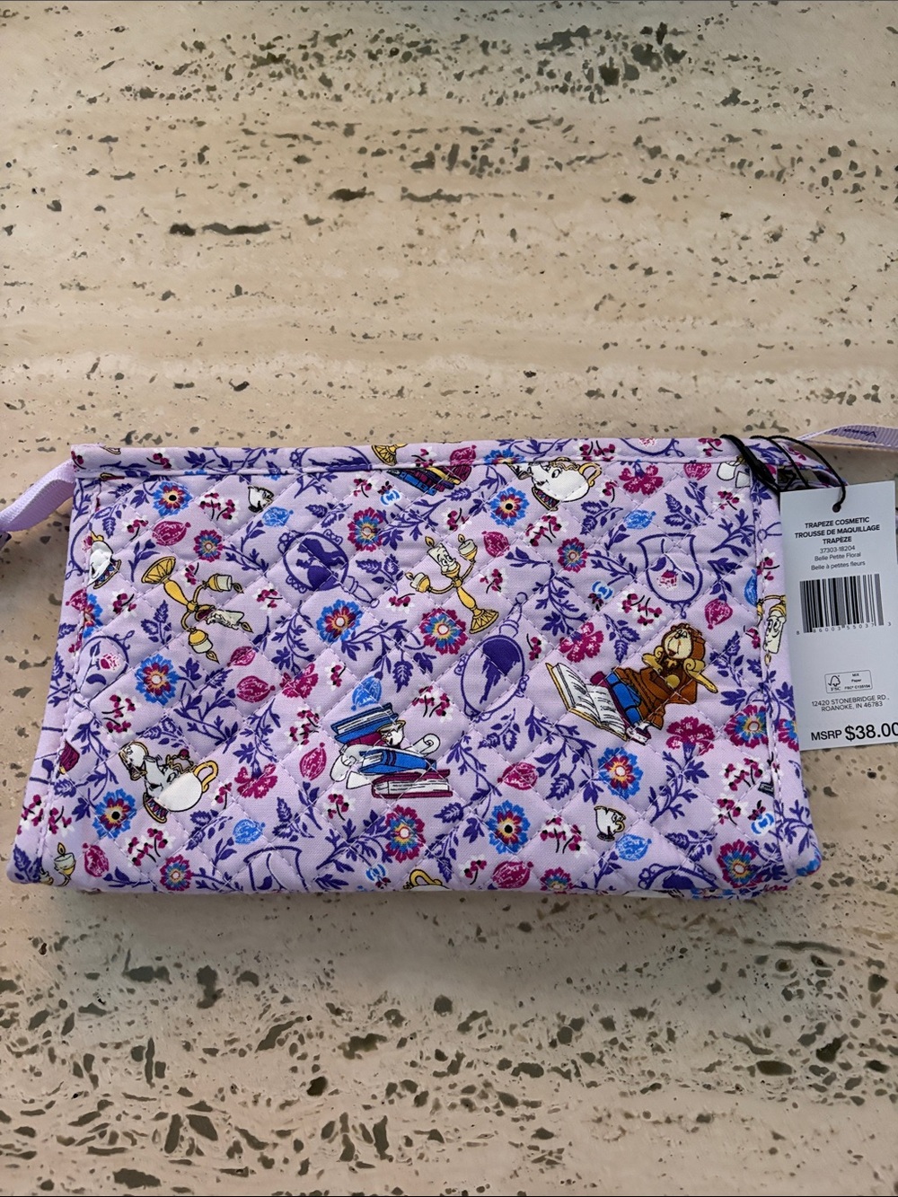 Vera Bradley Trapeze Cosmetic x Disney Belle Petite Floral